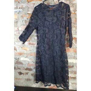 A.B.S By Allen Schwartz Black Lace Dress Womens Sz M Stretch